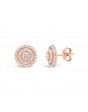 Round Halo Setting Diamond Earrings, in 18ct Rose Gold. Tdw 0.40ct